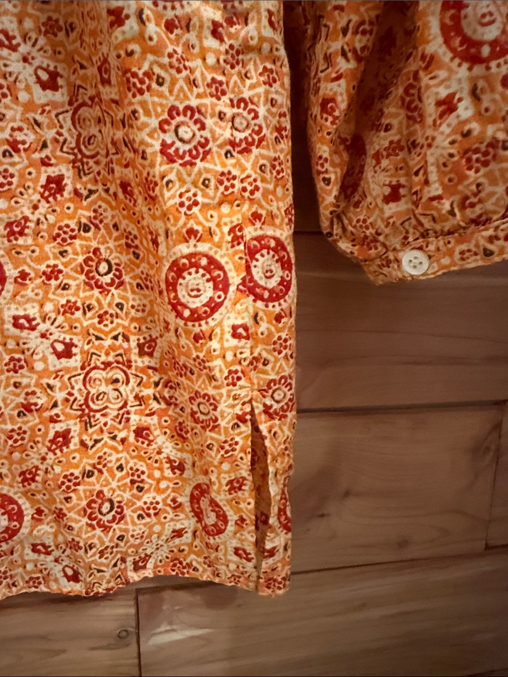 Lauren Ralph Lauren Orange Teal Printed Midi Skirt and matching Blouse - Picture 7 of 10